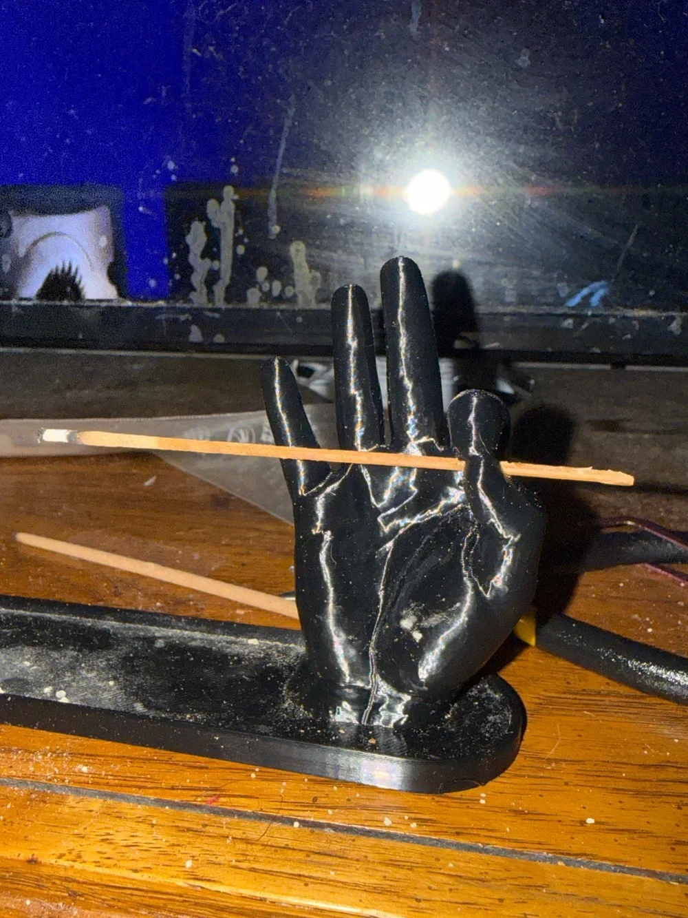 Black Hand Incense Holder - Sleek Decorative Stand